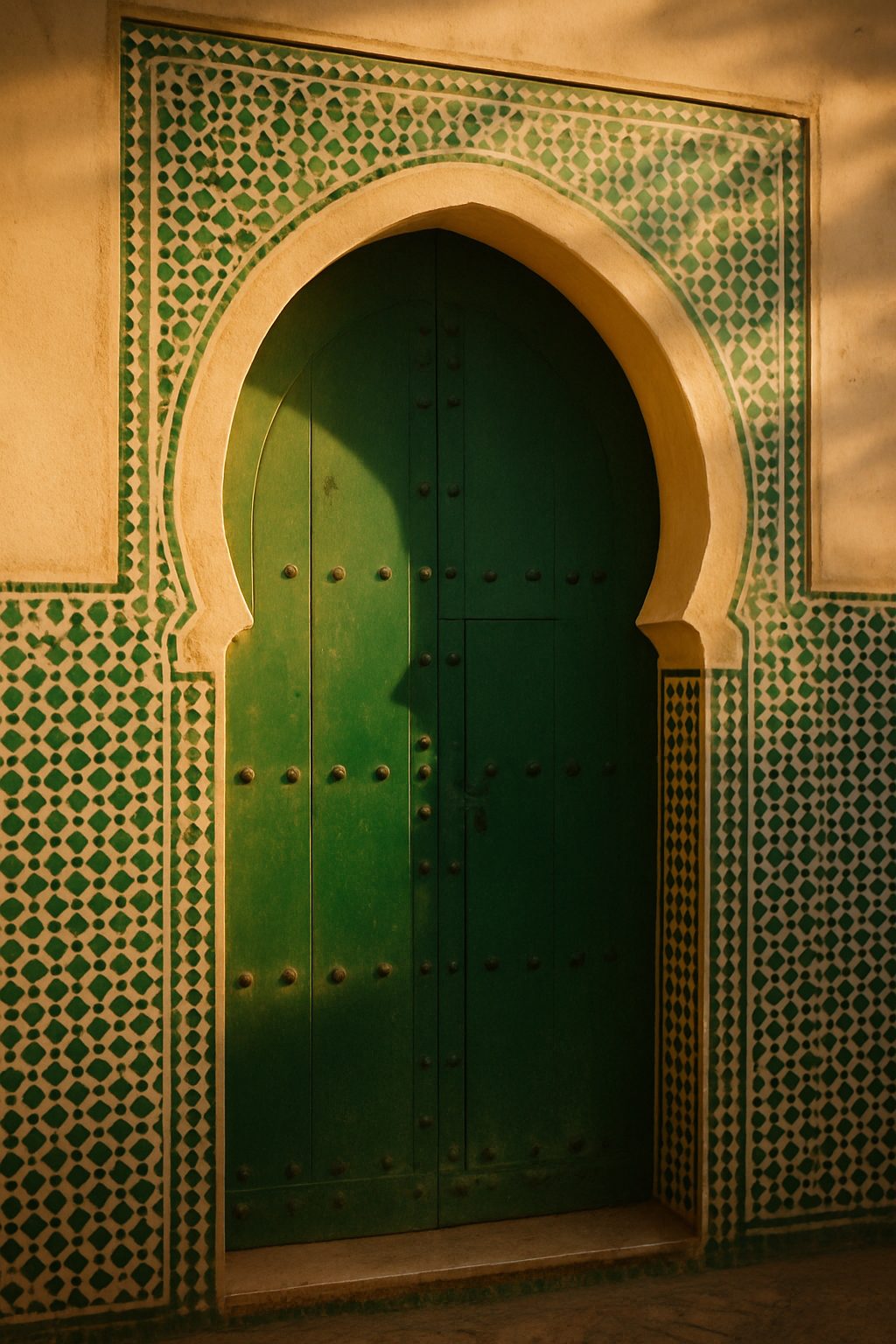 Porte marocaine et zellige vert